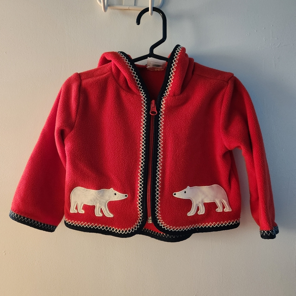 Hanna Andersson Red Kids Jacket with Polar Bear Design